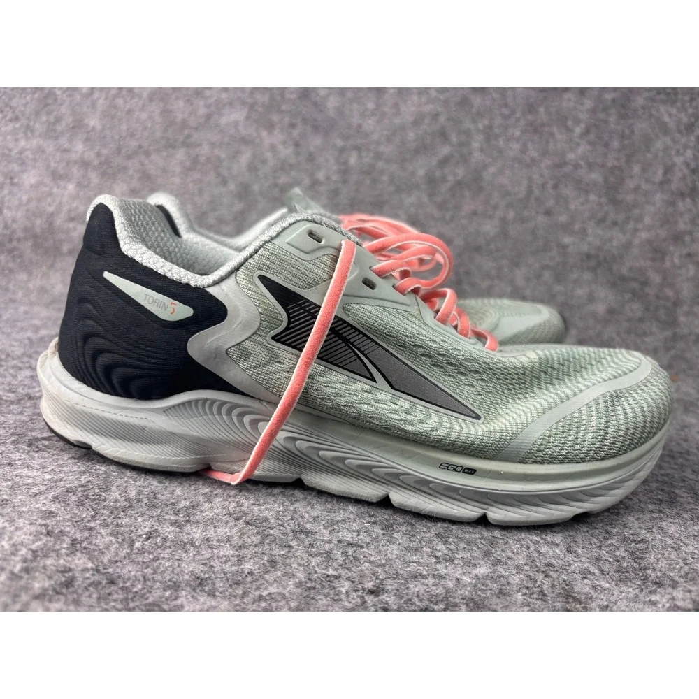 Altra Torin 5 Running Shoes Womens 8.5 Light Green Black Coral Road Sneakers